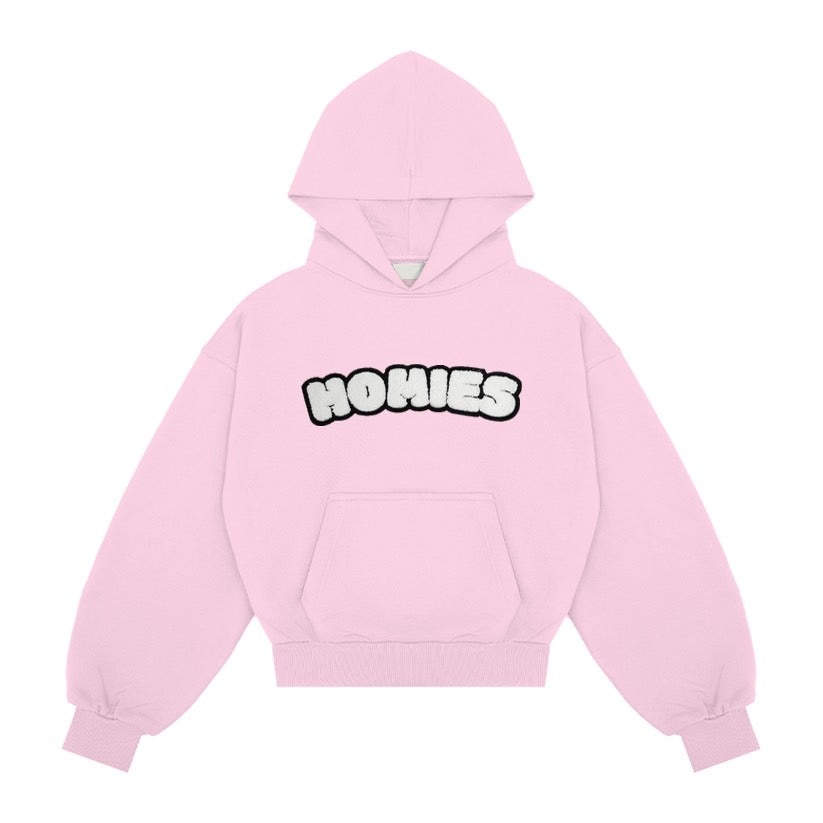 Chenille Pink Hoodie