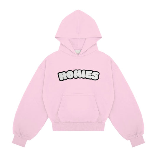 Chenille Pink Hoodie