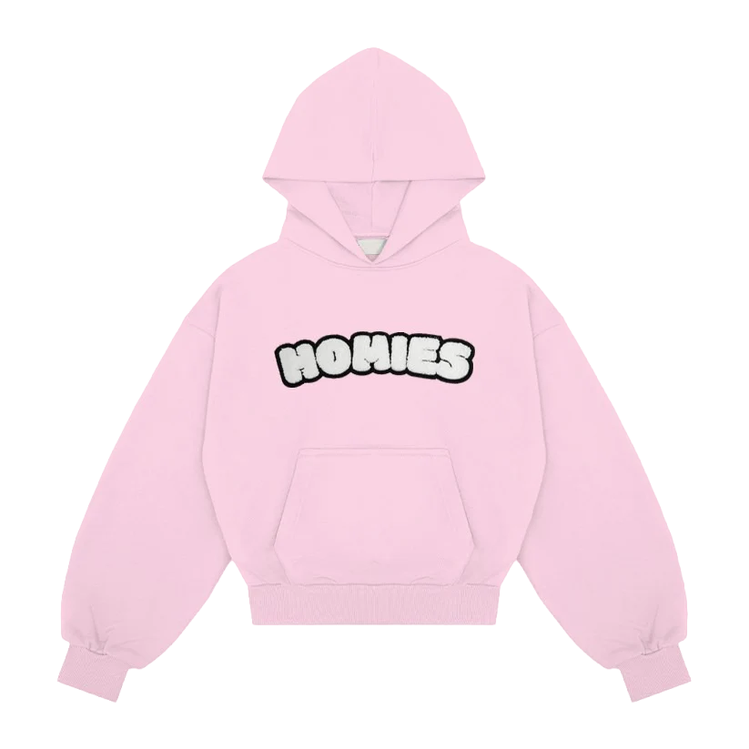 Chenille Pink Hoodie