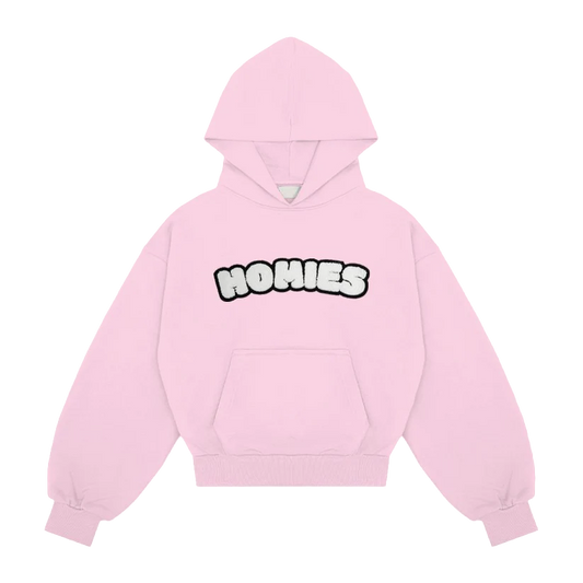 Chenille Pink Hoodie