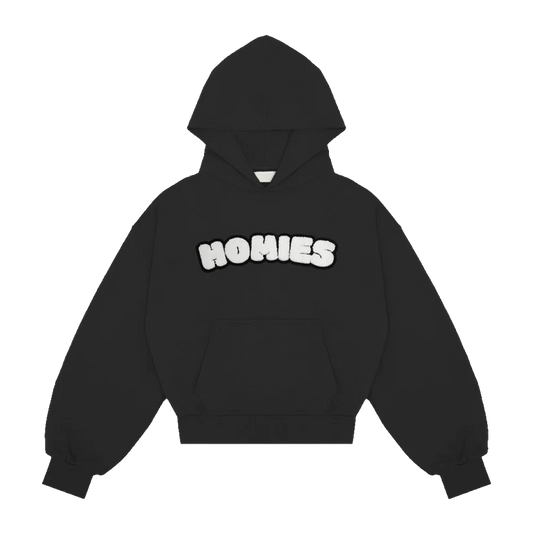 Chenille Black Hoodie