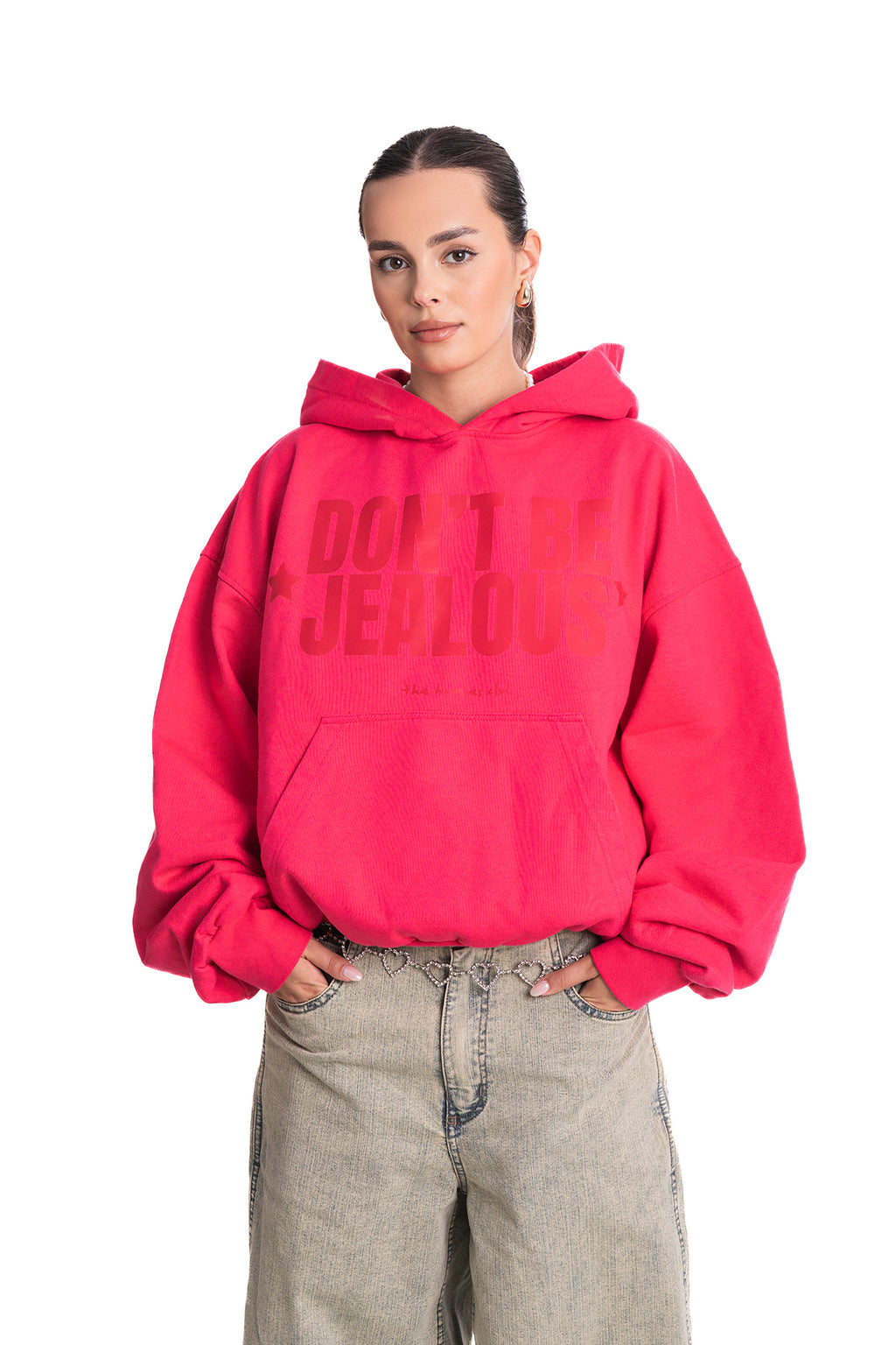 Hoodie „Dont Be Jealous“ Fuchsia