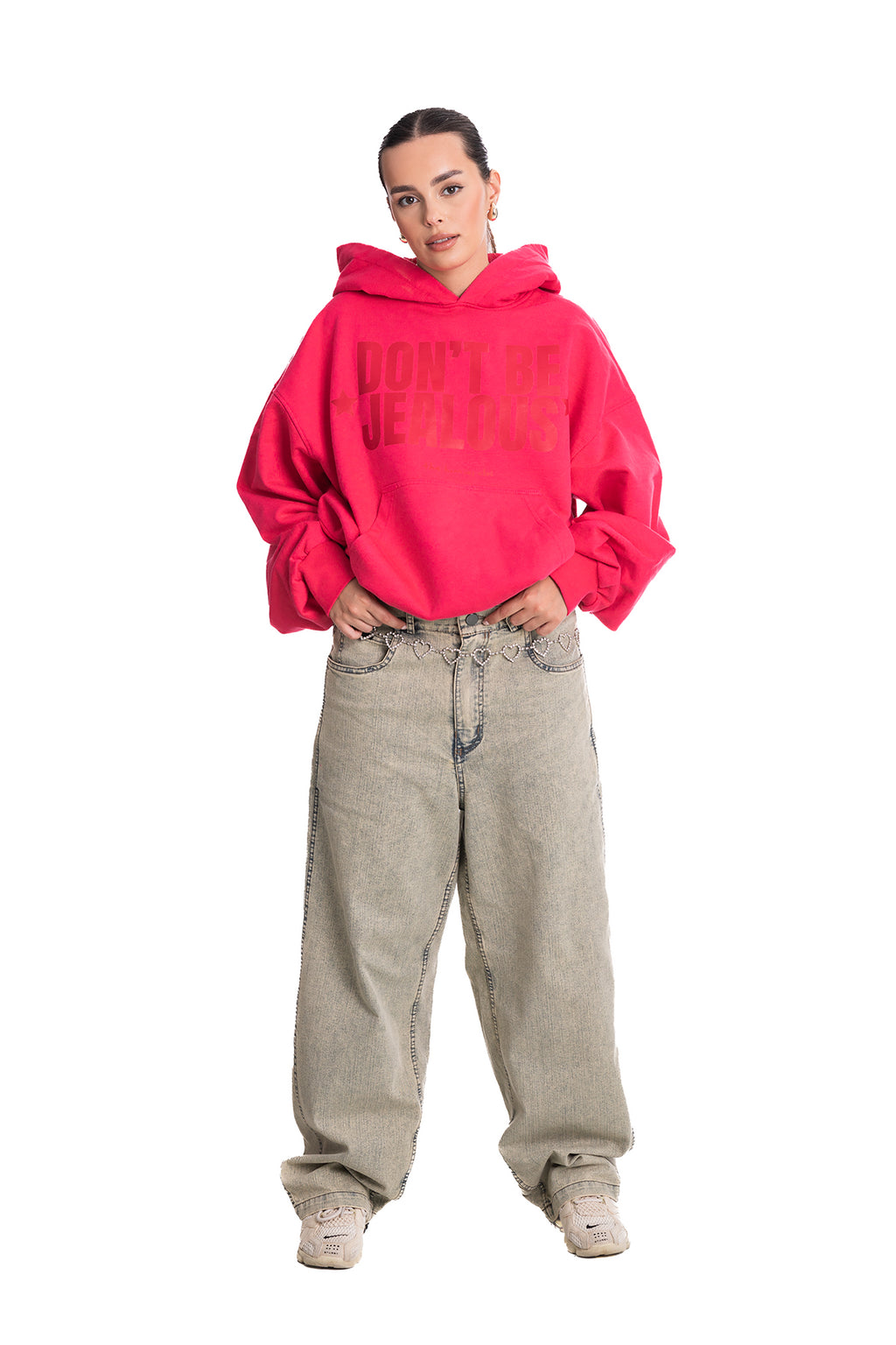 Hoodie „Dont Be Jealous“ Fuchsia