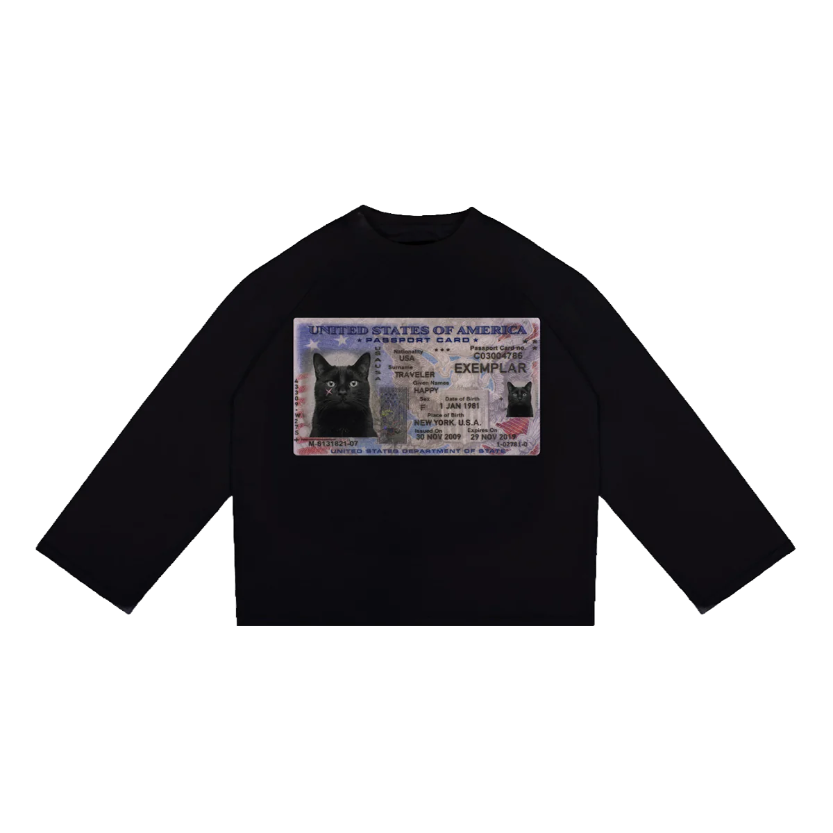 Longsleeve License Weite Ärmel Schwarz