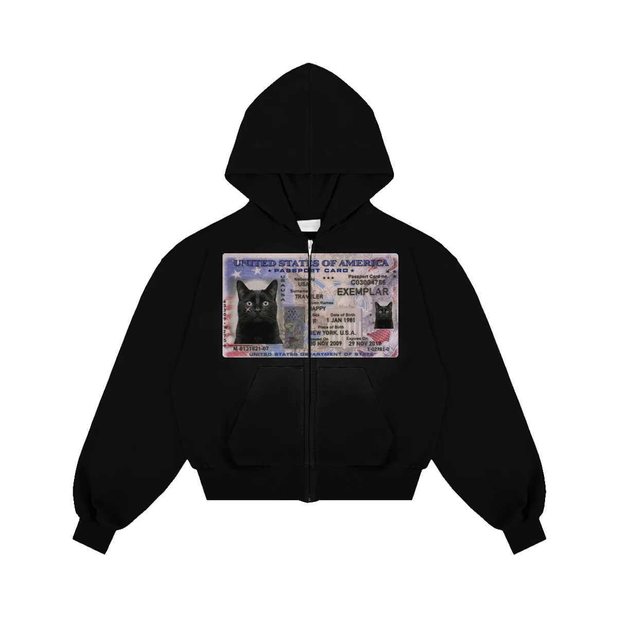 Zip Hoodie License Schwarz