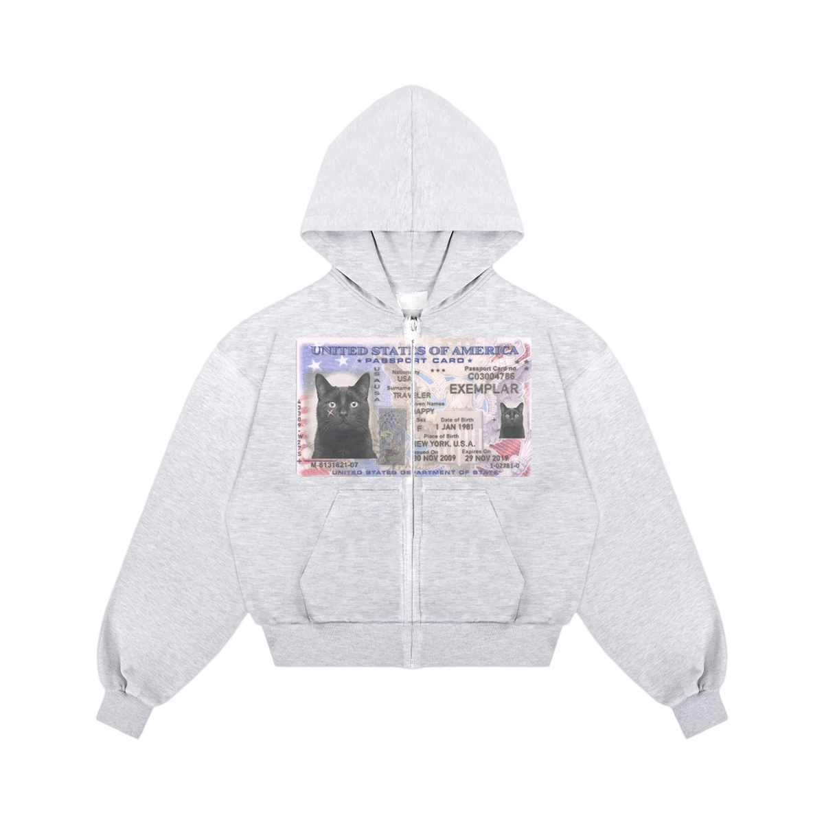 Zip-Sweatshirt Lizenz Grau meliert