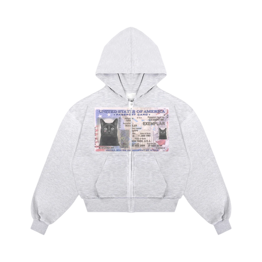 Bluza Zip License Szary Melanż
