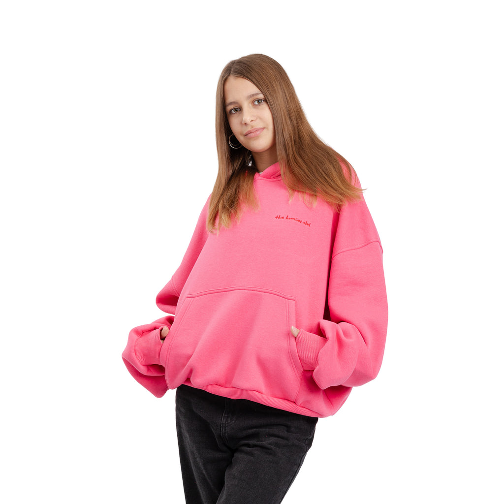 Einfacher Fuchsia Hoodie