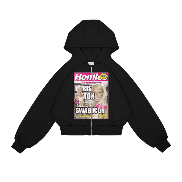 Kapuzenpullover Zip Paris Rosa