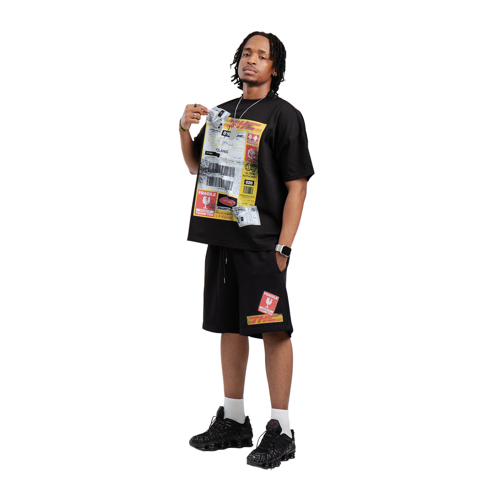 T-Shirt Shipping Label Black