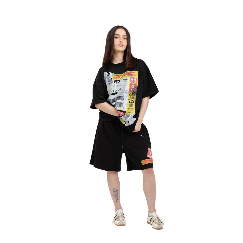 T-Shirt Shipping Label Black