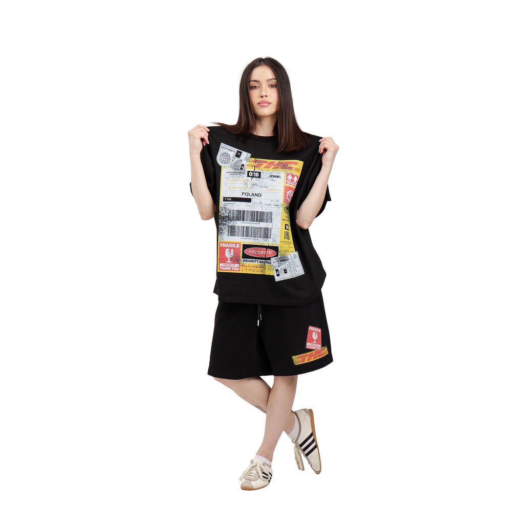 T-Shirt Shipping Label Black
