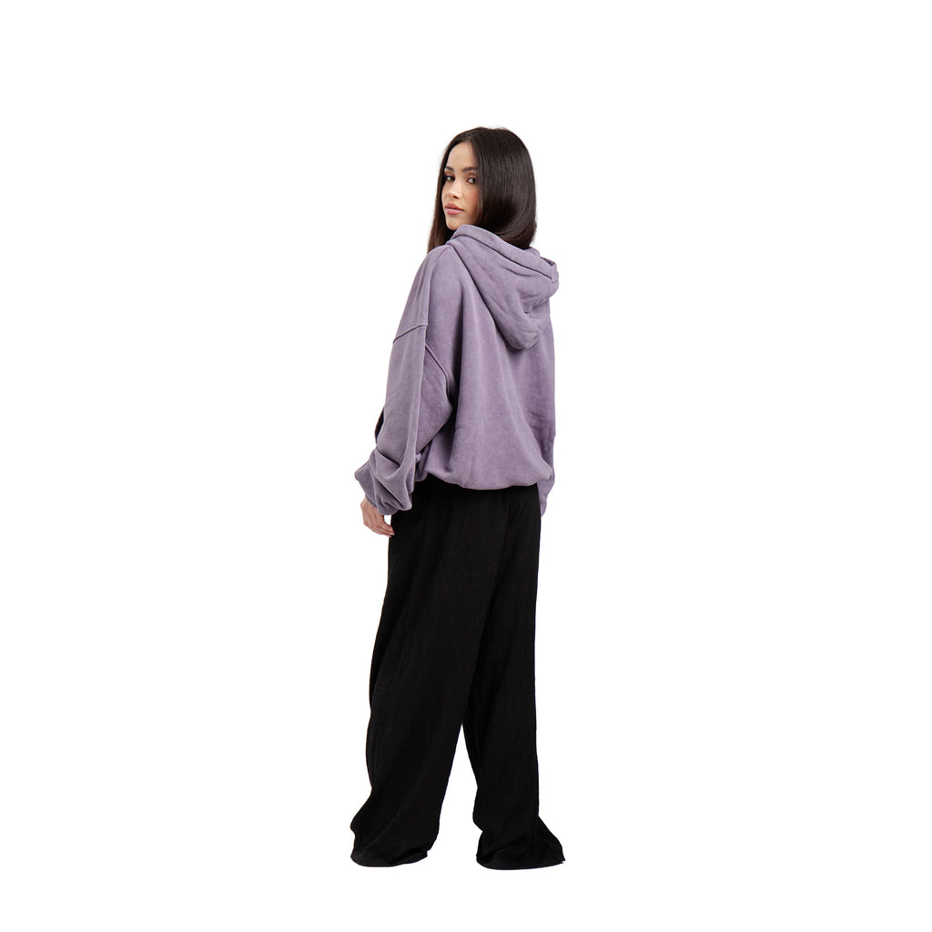 Kapuzenpullover „That's Hot!“ Violett Washed