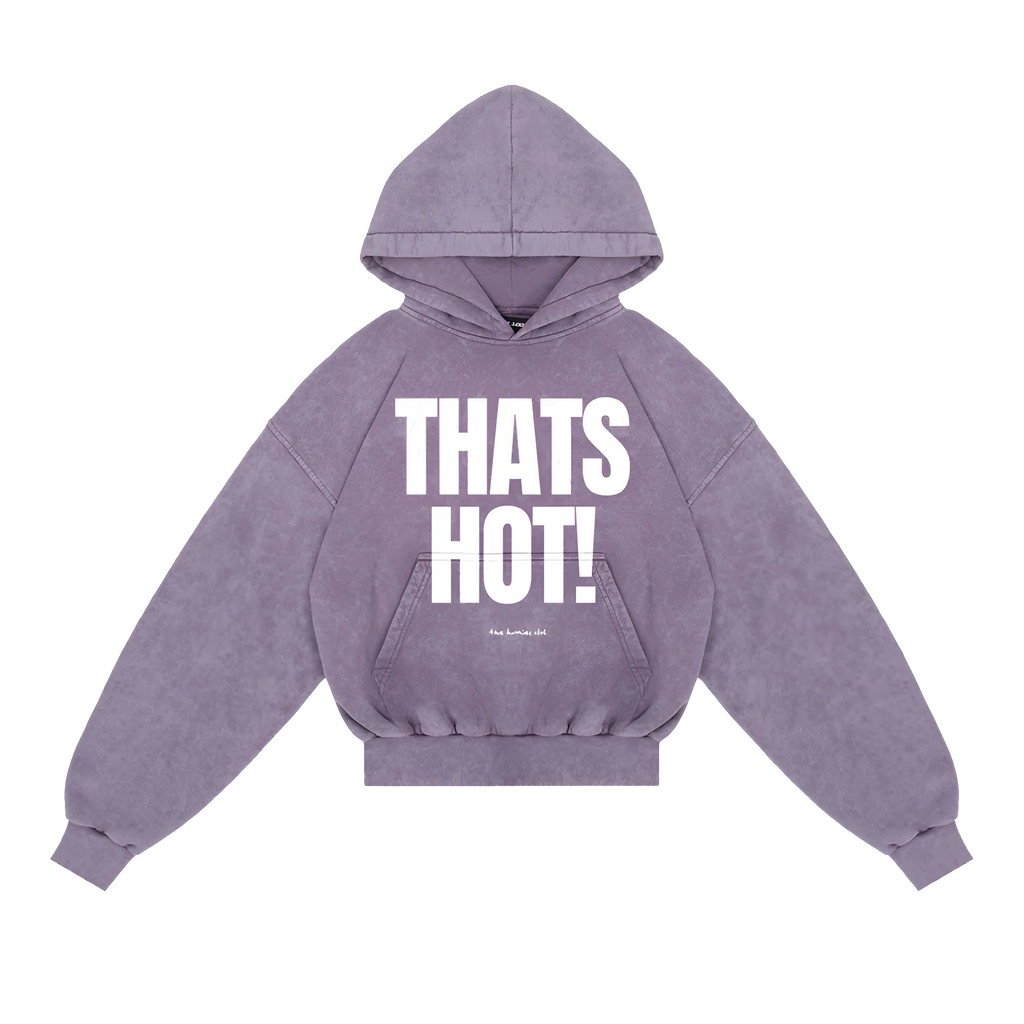 Kapuzenpullover „That's Hot!“ Violett Washed