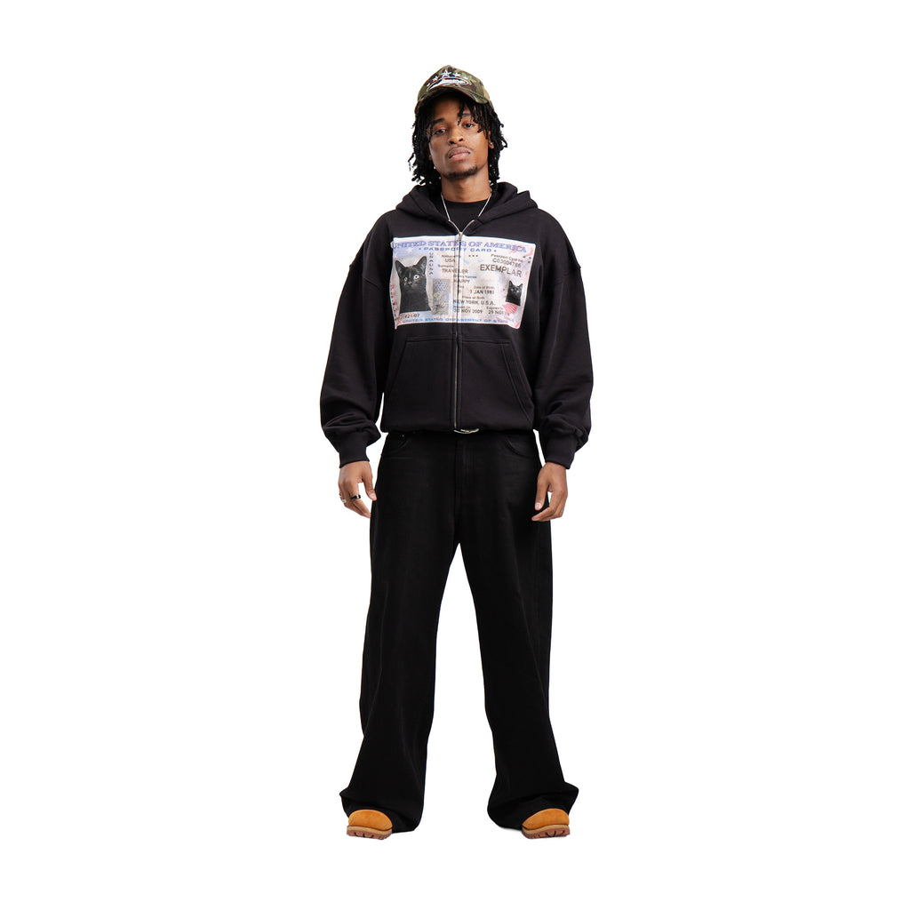 Zip Hoodie License Schwarz