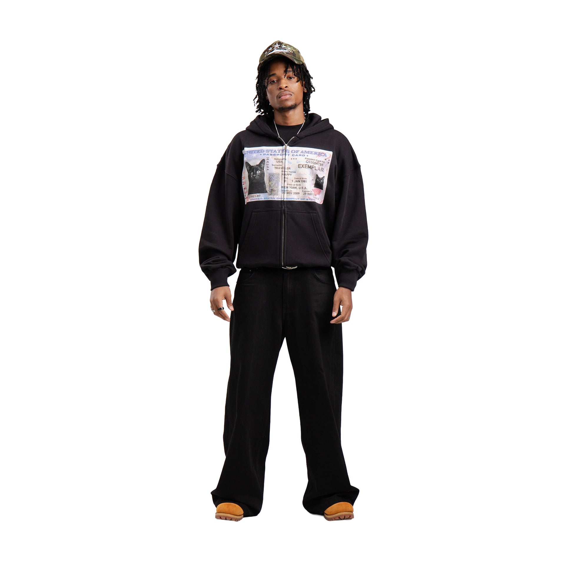 Zip Hoodie License Schwarz
