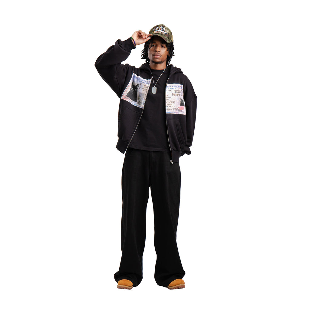 Zip Hoodie License Schwarz