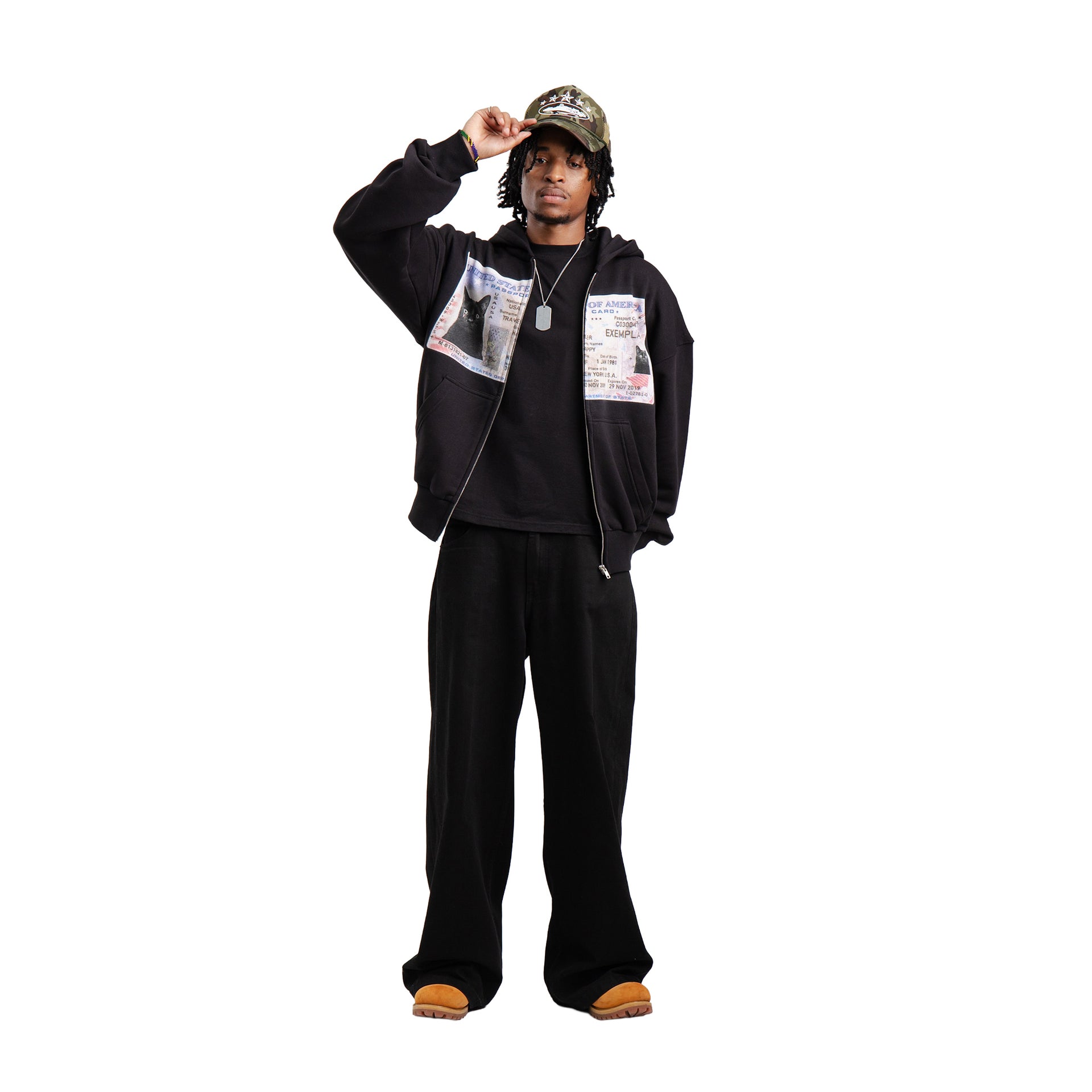 Zip Hoodie License Schwarz