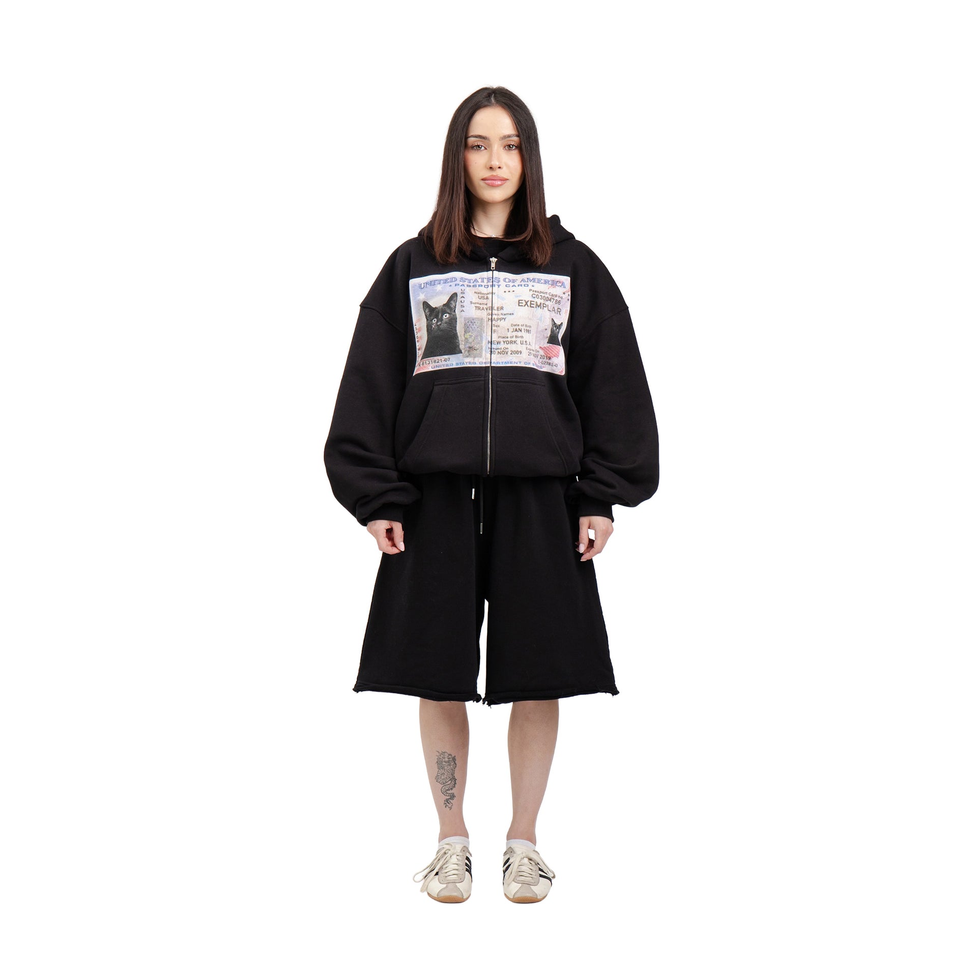 Zip Hoodie License Schwarz