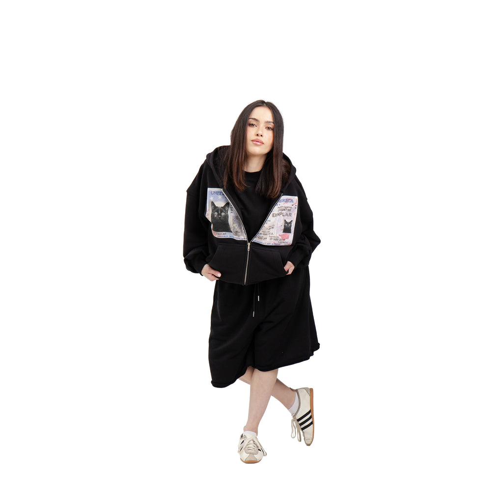 Zip Hoodie License Schwarz