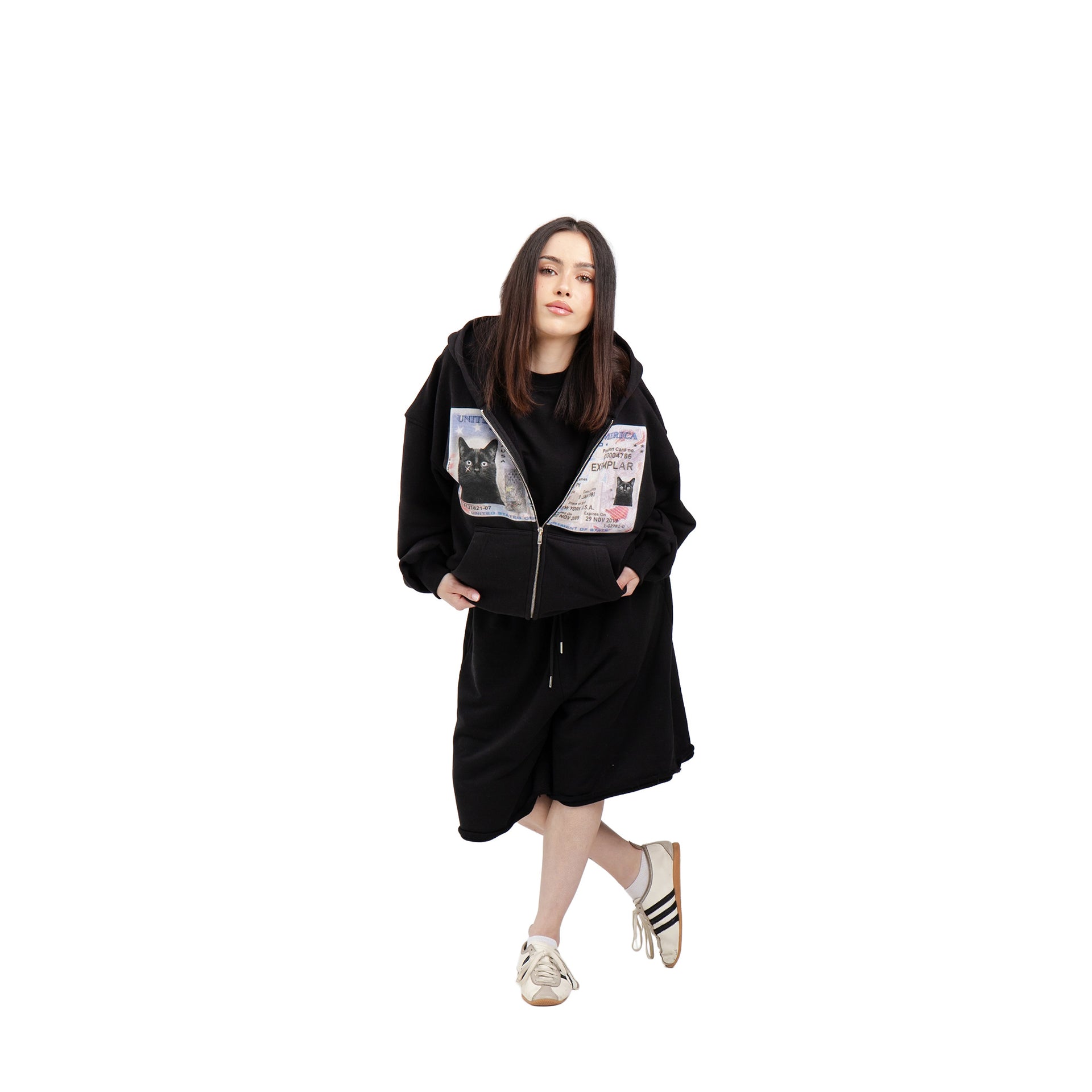 Zip Hoodie License Schwarz