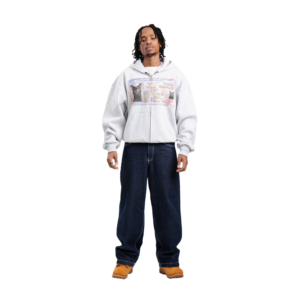 Zip-Sweatshirt Lizenz Grau meliert