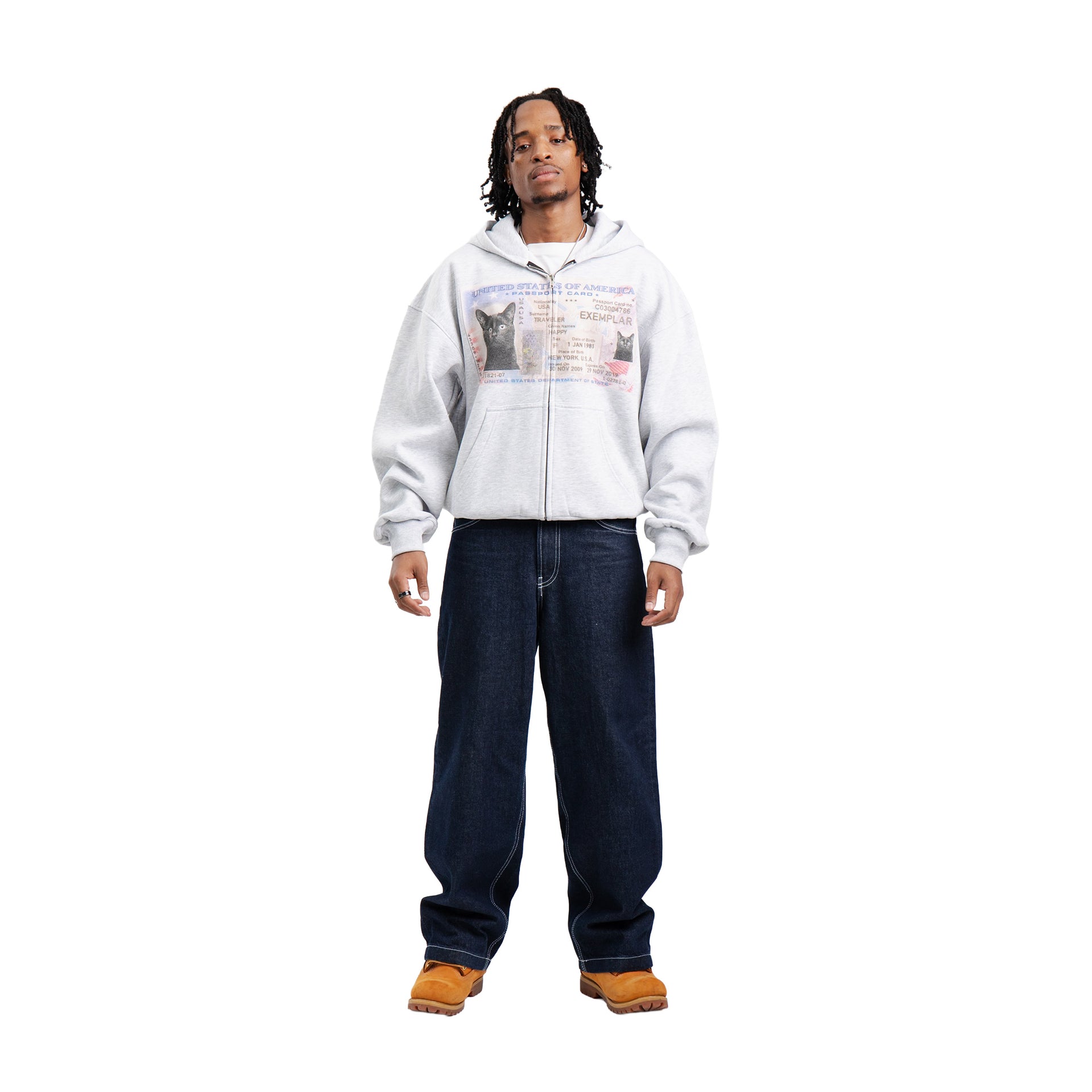 Zip-Sweatshirt Lizenz Grau meliert