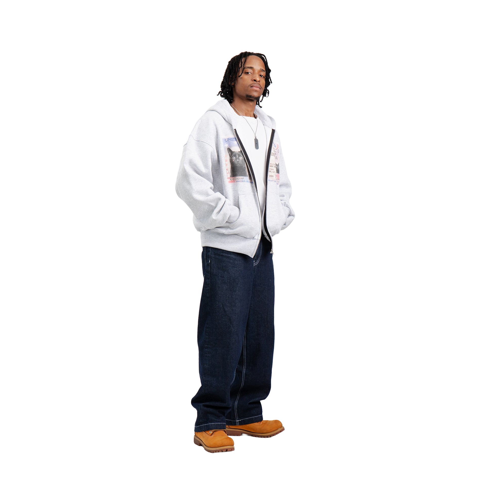 Zip-Sweatshirt Lizenz Grau meliert