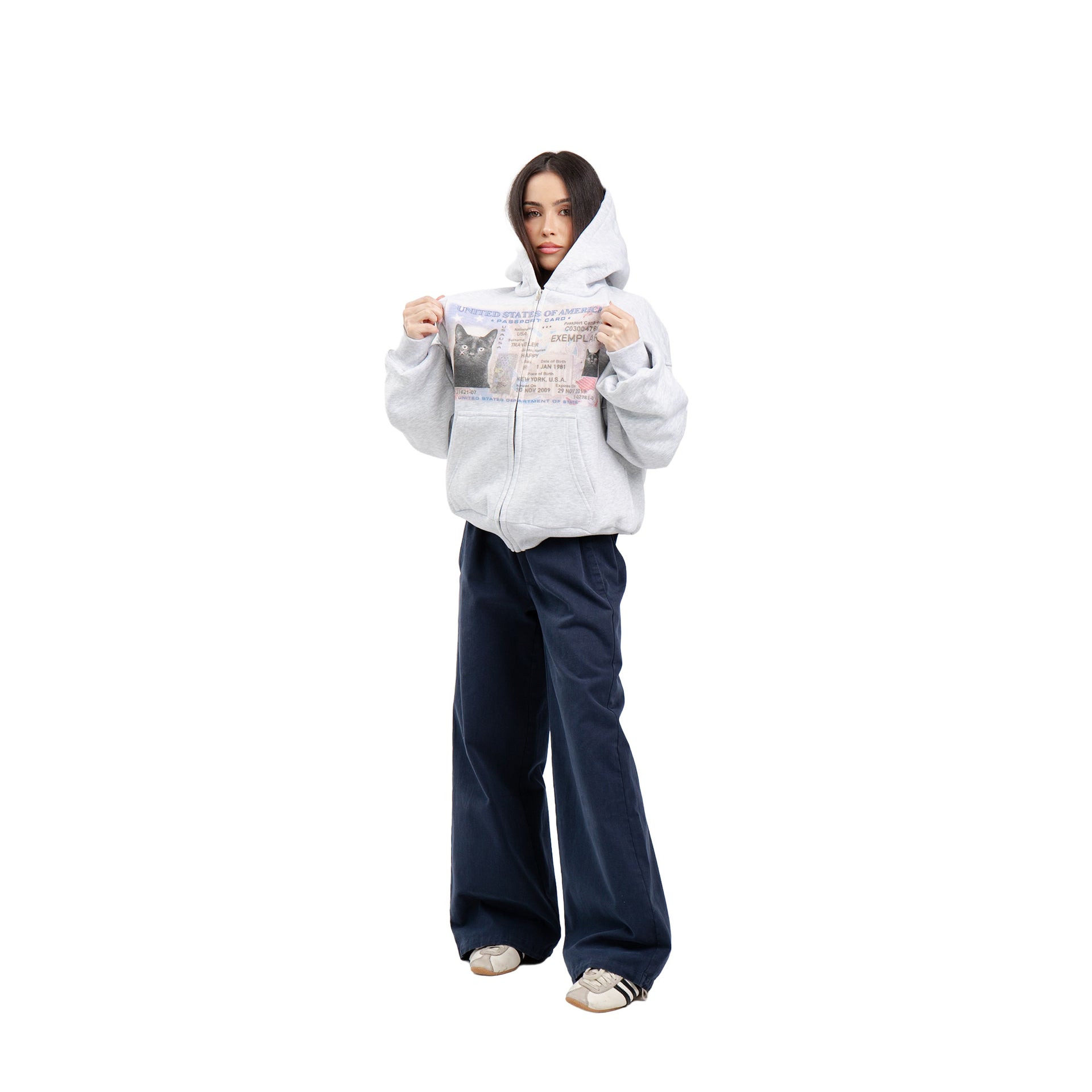Zip-Sweatshirt Lizenz Grau meliert