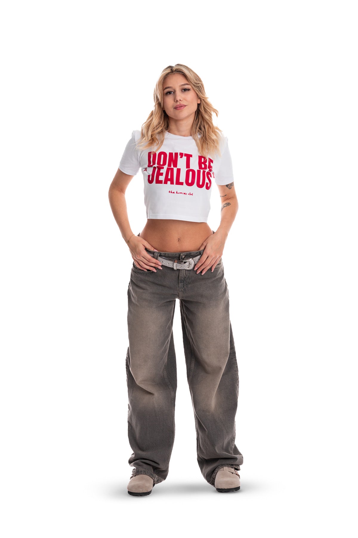 Babe Top Don't Be Jealous Weiß