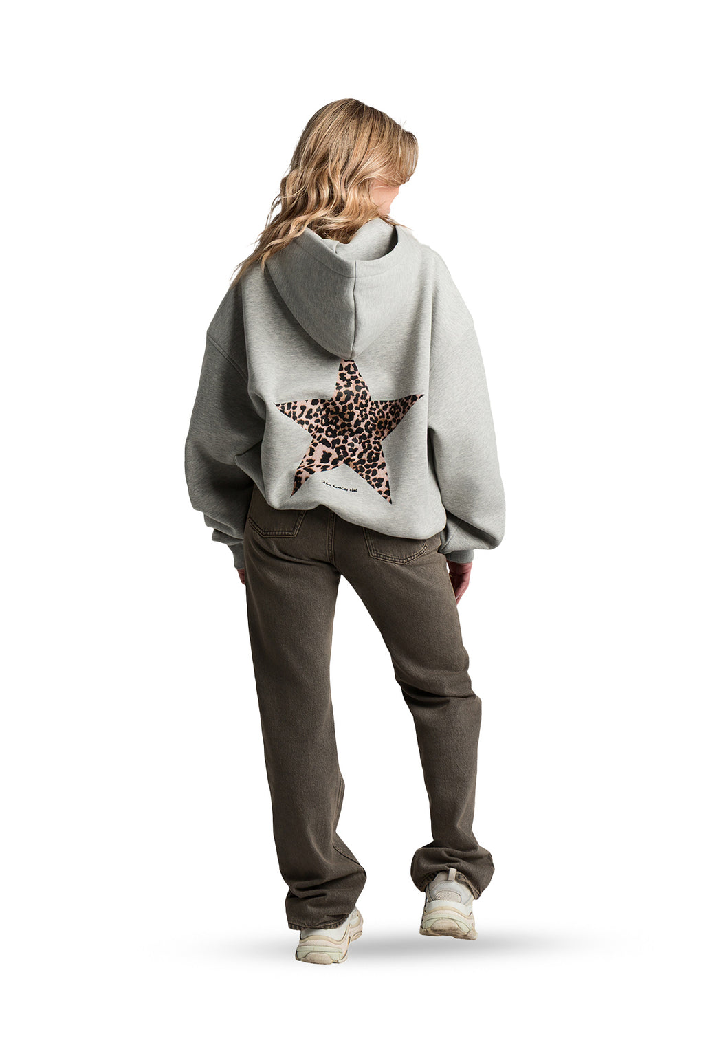 Sweatshirt Leopard Stars Grau Melange