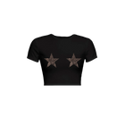 Babe Top Leopard Stars Schwarz