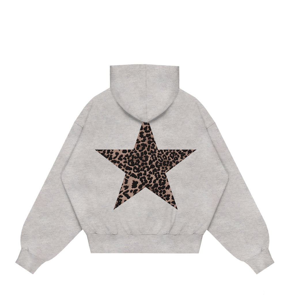 Sweatshirt Leopard Stars Grau Melange