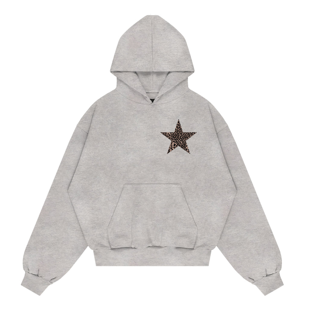 Sweatshirt Leopard Stars Grau Melange