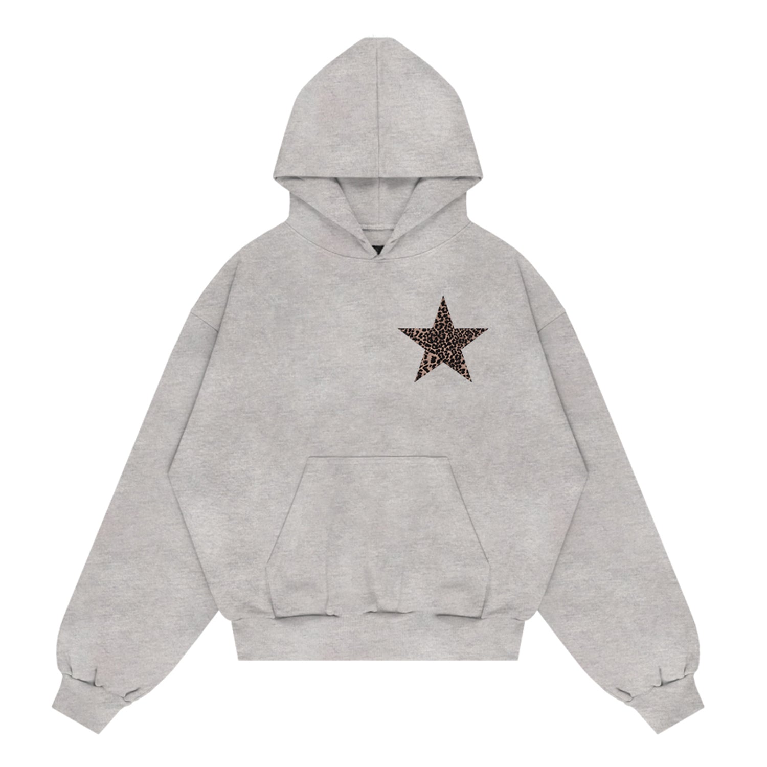 Sweatshirt Leopard Stars Grau Melange