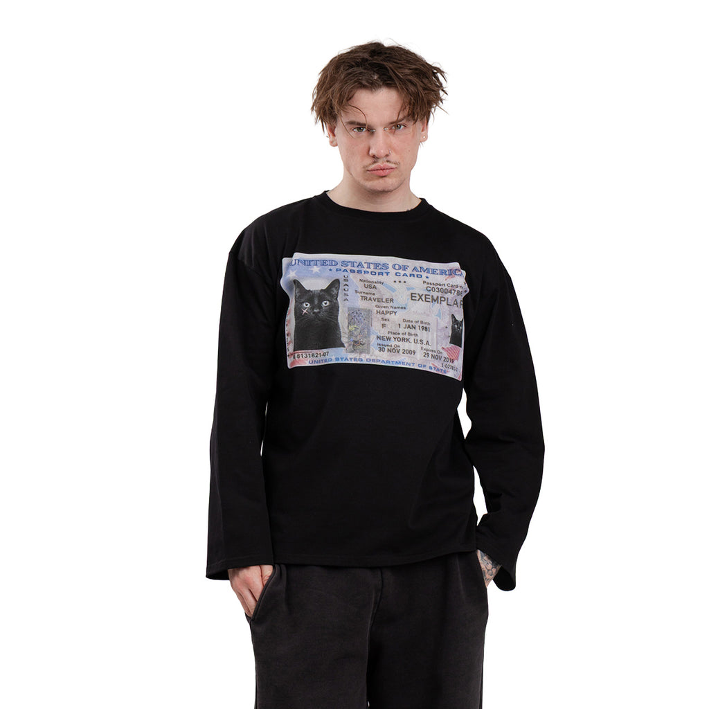 Longsleeve License Weite Ärmel Schwarz