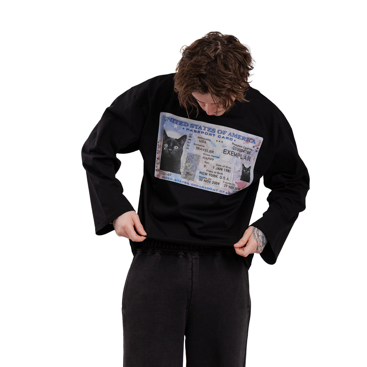 Longsleeve License Wide Sleeve Czarny