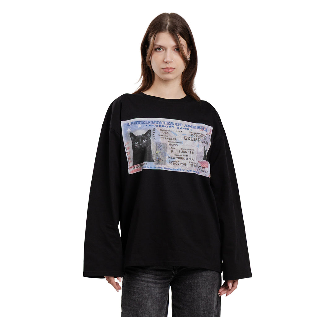 Longsleeve License Weite Ärmel Schwarz